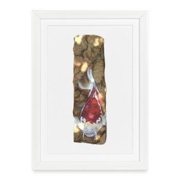 Koi Fish on Rustic Marble - Framed poster (27 × 37 cm) - white - Front