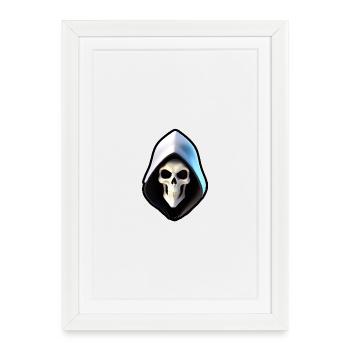 Skull in hooded robe - Framed poster (27 × 37 cm) - white - Front