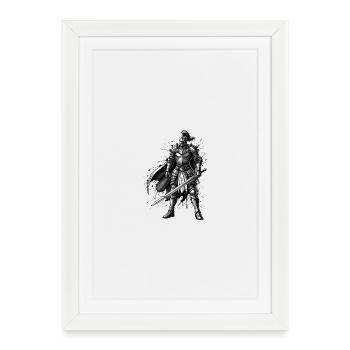 Steel Knight with Cloak Noble Knight Paladin - Framed poster (27 × 37 cm) - white - Front