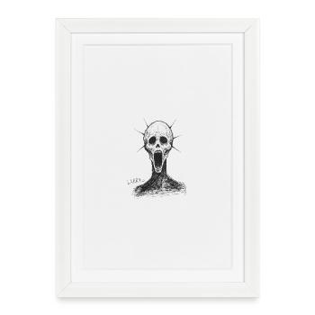 Le masque sombre de Larry - Affiche encadrée (27 × 37 cm) - blanc - Devant