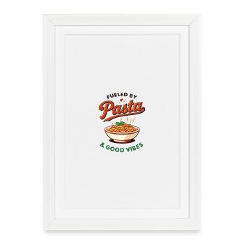 Pasta & Gute Vibes Logo - Framed poster (27 × 37 cm) - white - Front