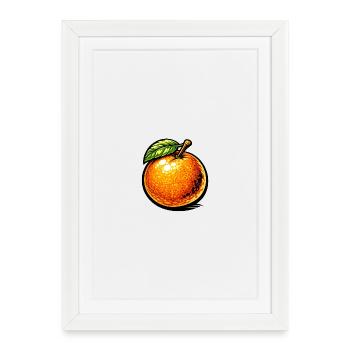 Comic Orange – Fruity Illustration Design 🍊 - Framed poster (27 × 37 cm) - white - Front