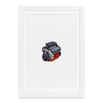 Thème moteur : Classique et puissance - Affiche encadrée (27 × 37 cm) - blanc - Devant