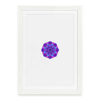 Flower-Mandala - Gerahmtes Poster (27 × 37 cm) - Weiß - Vorne
