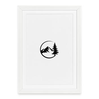 Mountain Forest Silhouette - Framed poster (27 × 37 cm) - white - Front