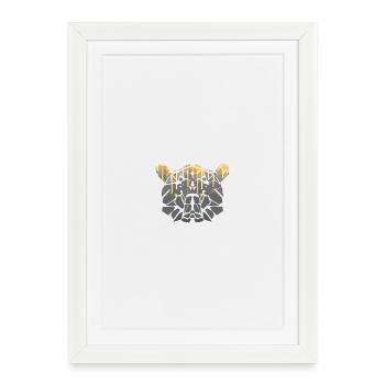 Mosaïque géométrique d’ours avec gouttes dorées - Affiche encadrée (27 × 37 cm) - blanc - Devant