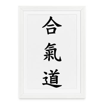 Aikido / Aikidoka / Sport / Martial Arts / Fighter - Affiche encadrée (27 × 37 cm) - blanc - Devant