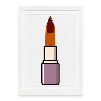 Finger Lipstick Dark - Affiche encadrée (27 × 37 cm) - blanc - Devant