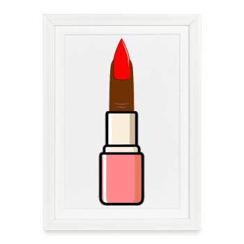 Rouge à lèvres Fingerstick - Affiche encadrée (27 × 37 cm) - blanc - Devant