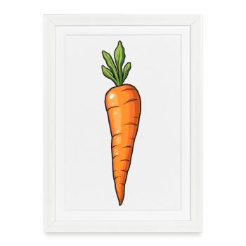 Carrot - Framed poster (27 × 37 cm) - white - Front