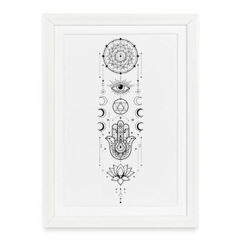 Spirituality Sacred Geometry Lotus Flower Zen - Framed poster (27 × 37 cm) - white - Front