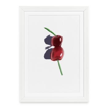 Watercolor Cherry Duo - Framed poster (27 × 37 cm) - white - Front