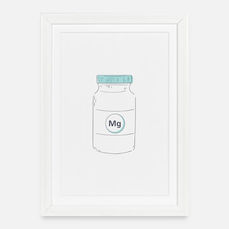 Dietary supplement magnesium protein - Framed poster (27 × 37 cm) - white