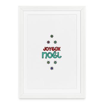CHRISTMAS. MERRY CHRISTMAS. MERRY CHRISTMAS. SANTA CLAUS - Framed poster (27 × 37 cm) - white - Front