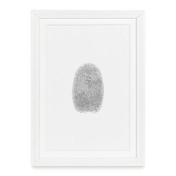 Motif de silhouette d’empreinte digitale - Affiche encadrée (27 × 37 cm) - blanc - Devant