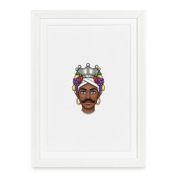Sicily Dark Brown Man Sicily - Framed poster (27 × 37 cm) - white - Front