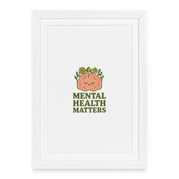 Blühendes Hirn Mentale Gesundheit - Gerahmtes Poster (27 × 37 cm) - Weiß - Vorne