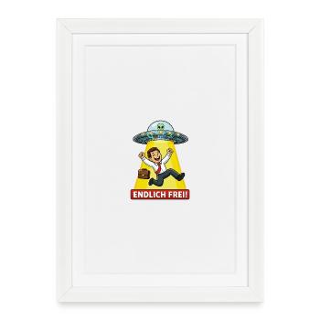 Enfin Enlèvement d’OVNI Libre - Affiche encadrée (27 × 37 cm) - blanc - Devant