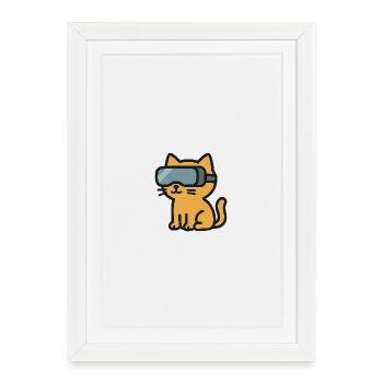 Chat VR : L’Aventure Féline Immersive - Affiche encadrée (27 × 37 cm) - blanc - Devant