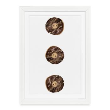 three rustic buttons in staghorn look - Framed poster (27 × 37 cm) - white - Front