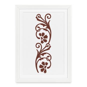 Verziertes florales Rankenwerk - Gerahmtes Poster (27 × 37 cm) - Weiß - Vorne