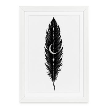 Midnight Feather - Framed poster (27 × 37 cm) - white - Front