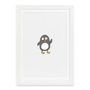 manchot - Affiche encadrée (27 × 37 cm) - blanc - Devant
