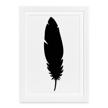 Feather - Framed poster (27 × 37 cm) - white - Front