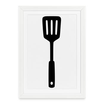 Grill Turner BBQ Grillmeister Food Truck Logo - Framed poster (27 × 37 cm) - white - Front