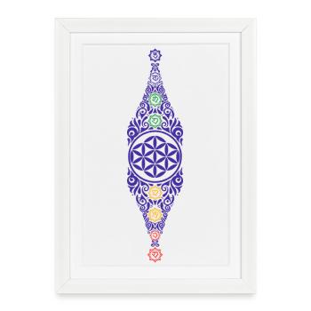 Spirituality Meditation Sacred Geometry Lotus - Framed poster (27 × 37 cm) - white - Front