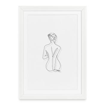 Line Nude Silhouette - Framed poster (27 × 37 cm) - white - Front