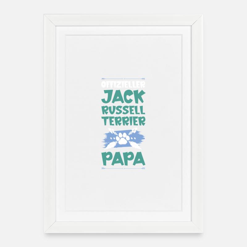 jack russell terrier hunde papa - Gerahmtes Poster (27 × 37 cm) - Weiß
