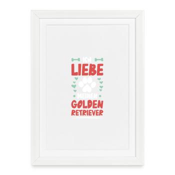 I love my golden retriever - Framed poster (27 × 37 cm) - white - Front
