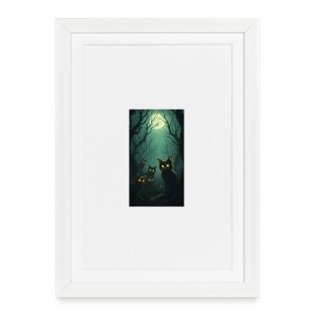 katzen - Gerahmtes Poster (27 × 37 cm) - Weiß - Vorne
