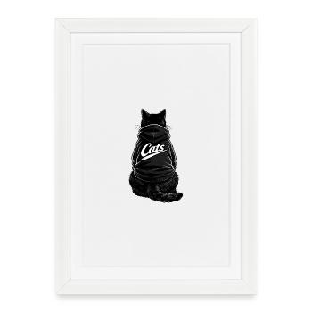 Cats - Affiche encadrée (27 × 37 cm) - blanc - Devant