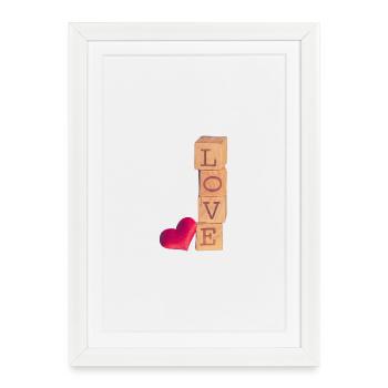 Love Saint Valentin - Affiche encadrée (27 × 37 cm) - blanc - Devant