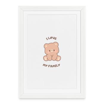 Amour de l’ourson câlin pour la famille - Affiche encadrée (27 × 37 cm) - blanc - Devant