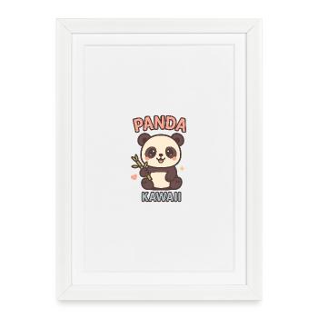 Panda Kawaii with Bamboo - Framed poster (27 × 37 cm) - white - Front