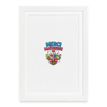 Merci Maîtresse Cadeau Fin d’Année - Affiche encadrée (27 × 37 cm) - blanc - Devant