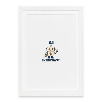 AI Enthusiast Robot - Framed poster (27 × 37 cm) - white - Front