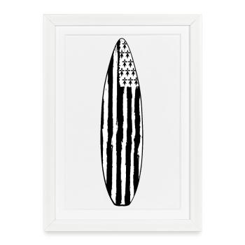 Planche de Surf Gwenn Ha Du - Affiche encadrée (27 × 37 cm) - blanc - Devant
