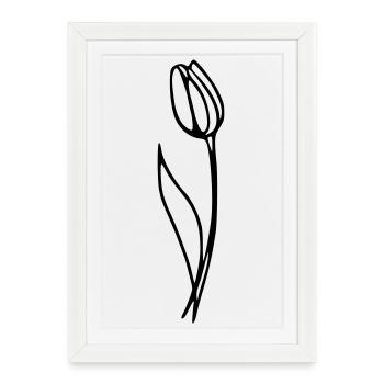 Tulipe - Affiche encadrée (27 × 37 cm) - blanc - Devant