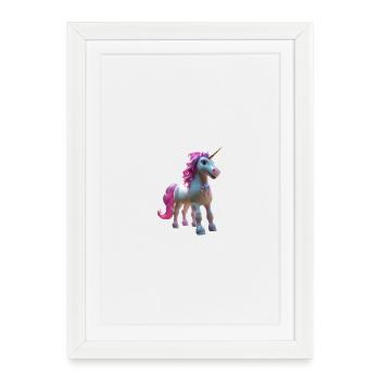 Fleur de licorne pastel - Affiche encadrée (27 × 37 cm) - blanc - Devant