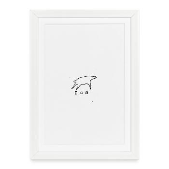 DOG - Gerahmtes Poster (27 × 37 cm) - Weiß - Vorne