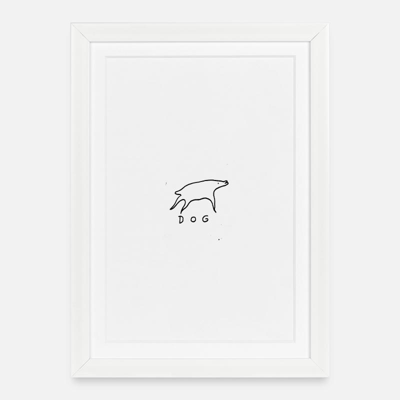 Chien - Affiche encadrée (27 × 37 cm) - blanc