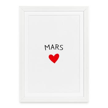 Future maman Mars – Bébé en route ❤️ - Affiche encadrée (27 × 37 cm) - blanc - Devant