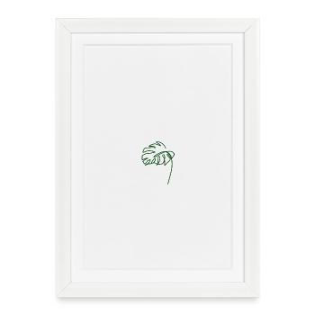 Feuille tropicale – Monstera Sketch Green - Affiche encadrée (27 × 37 cm) - blanc - Devant
