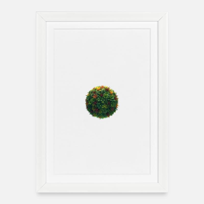Tropical Plant Ball - Framed poster (27 × 37 cm) - white