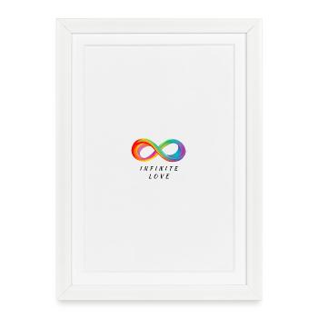 Amour infini - Signe d’infini coloré - Affiche encadrée (27 × 37 cm) - blanc - Devant