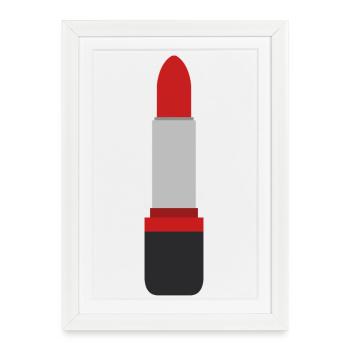 Rouge à lèvres - Affiche encadrée (27 × 37 cm) - blanc - Devant